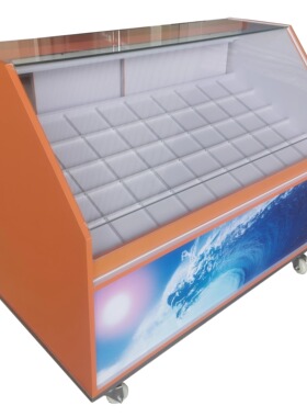 烟柜玻璃展示柜广西新款移动推拉门带轮有灯烟草公司标准真龙橙色