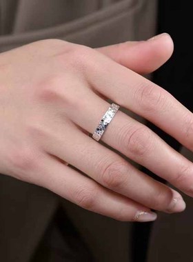 足银雪花银文泽百见效退坑戒指