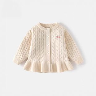 女童毛衣秋装2025新款宝宝洋气外套儿童秋季针织开衫秋款童装上衣