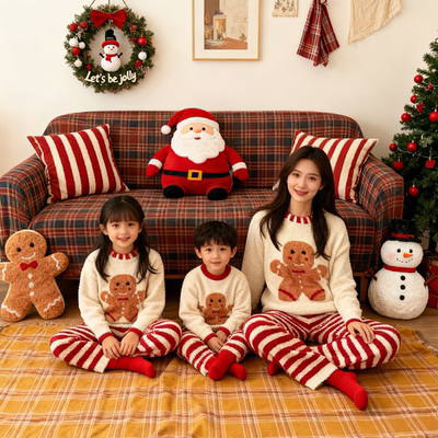 男女童家居服睡衣亲子装套装