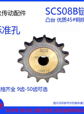高精度凸台链轮SCS08B链轮4分10T 11 12 13 16 18 19-50齿 标准孔