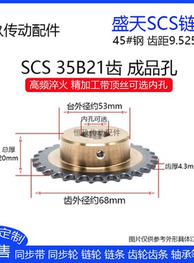 SCS高品质精加工链轮06C21齿 35B21T 3分高精度成品内孔 优质45钢