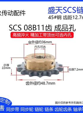 SCS高品质精加工链轮08B11齿 4分11T 高精度耐磨损45钢 成品内孔