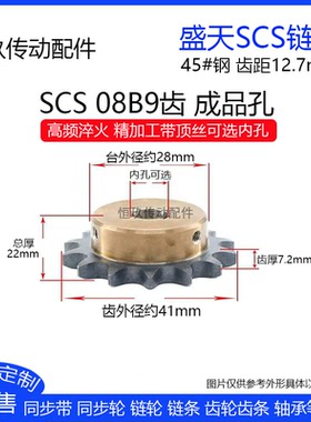 SCS高品质精加工链轮08B9齿 4分9T 高精度耐磨损45钢 成品内孔