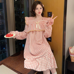 珊瑚绒睡裙冬季女款长袖薄款2024新款秋冬款法兰绒睡衣冬天家居服