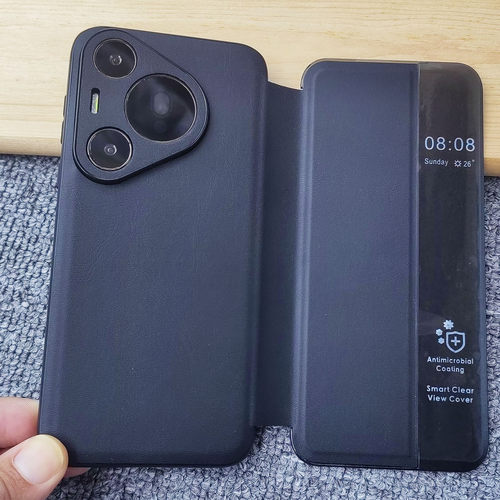 适用于华为pura80 Ultra手机壳翻盖p70pro十防摔智能保护套P70原厂原装同款新款素皮套全包外壳高端男+女简约