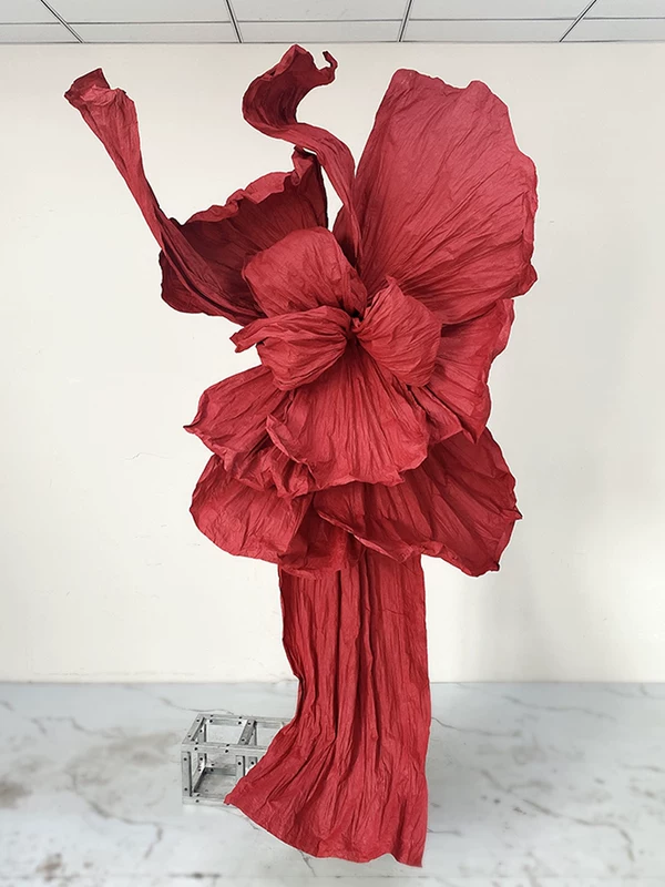 Wedding giant paper flower handmade wrinkles styling flower beauty plastic flower large wedding background flower decoration window paper art flowers