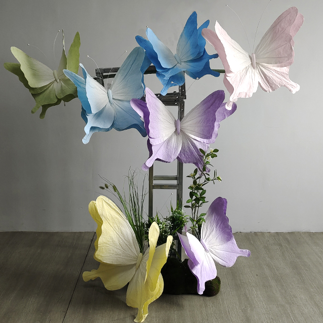 仿真立体蝴蝶纸花大型手工花艺