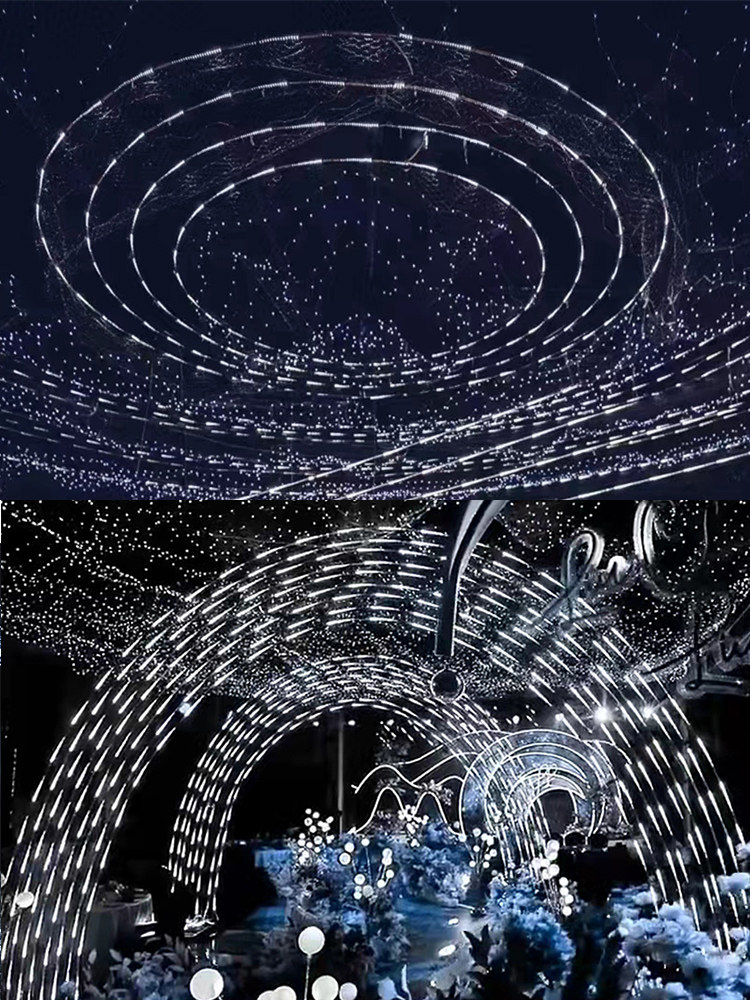 婚庆流星雨灯带led灯条流水拱门追光跑马灯婚礼舞台背景星空吊顶