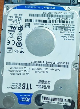 议价数据WD10SPZX 1TB 2.5寸机械硬盘