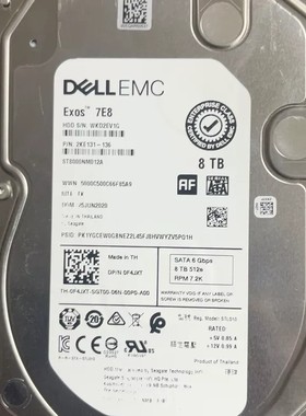 议价戴尔EMC Exos 7E8 8TB 3.5寸服务器硬盘，S