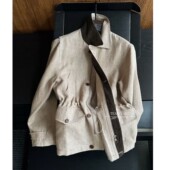 主播推荐 早秋新款 时尚 满分亚麻猎装 夹克复古商务休闲外套