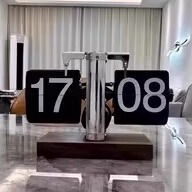 创意自动翻页钟表复古客厅摆件座钟现代简约机械时钟摆钟家装台钟