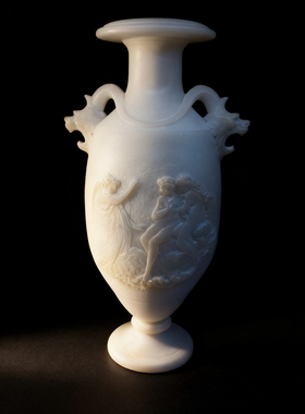 法式复古做旧花瓶仿玉石花器艺术设计师客厅欧式玄关装饰摆件