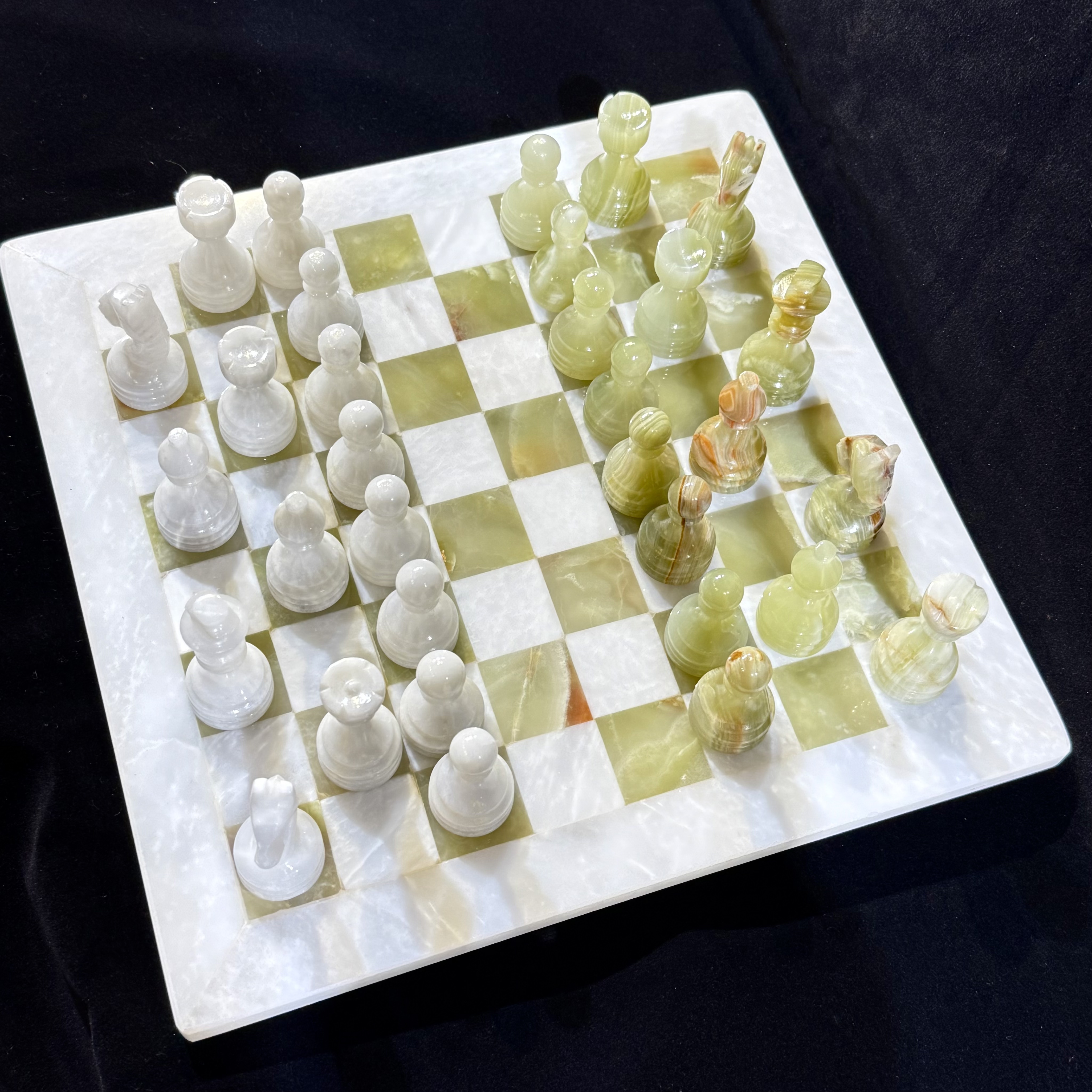 天然原石创意复古轻奢国际象棋样板间客厅书房软装饰品售楼处摆件