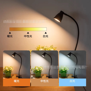 护眼台灯学习宿舍阅读灯卧室床头灯写字灯LED夹子USB灯软管可调亮