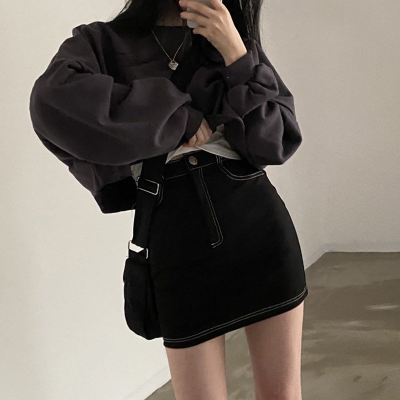 黑色包臀短裙半身裙女2022春季新款高腰紧身弹力性感百搭一步裙夏