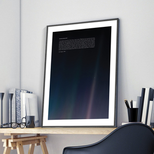 淡蓝色圆点装 饰画客厅墙画卧室抽象壁画宇宙星空太空暗淡蓝点挂画