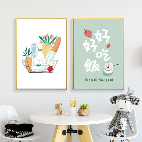 厨房创意饭厅小清新风墙画装饰画