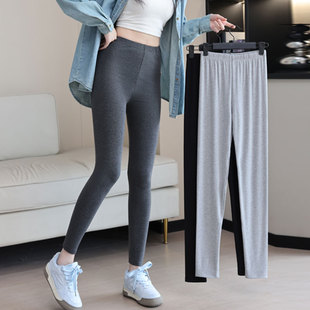 九分加绒加厚棉裤 莫代尔薄款 保暖打底裤 女士棉质内穿高腰大码 秋裤