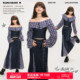 牛仔半身裙两件套装 牛仔拼接一字肩上衣 智性通勤穿搭春季 KEIKO