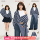美式 蓝格子假两件长袖 衬衫 KEIKO 2026春季 假日休闲独特别致小上衣