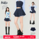 裙26春夏A字显瘦半身裙百褶短裙 裤 KEIKO 学院风蓝色拼接撞色短裤