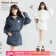 蝴蝶绣 高智感纯色休闲包臀短款 连衣裙淡人穿搭衬衫 KEIKO 式 短裙
