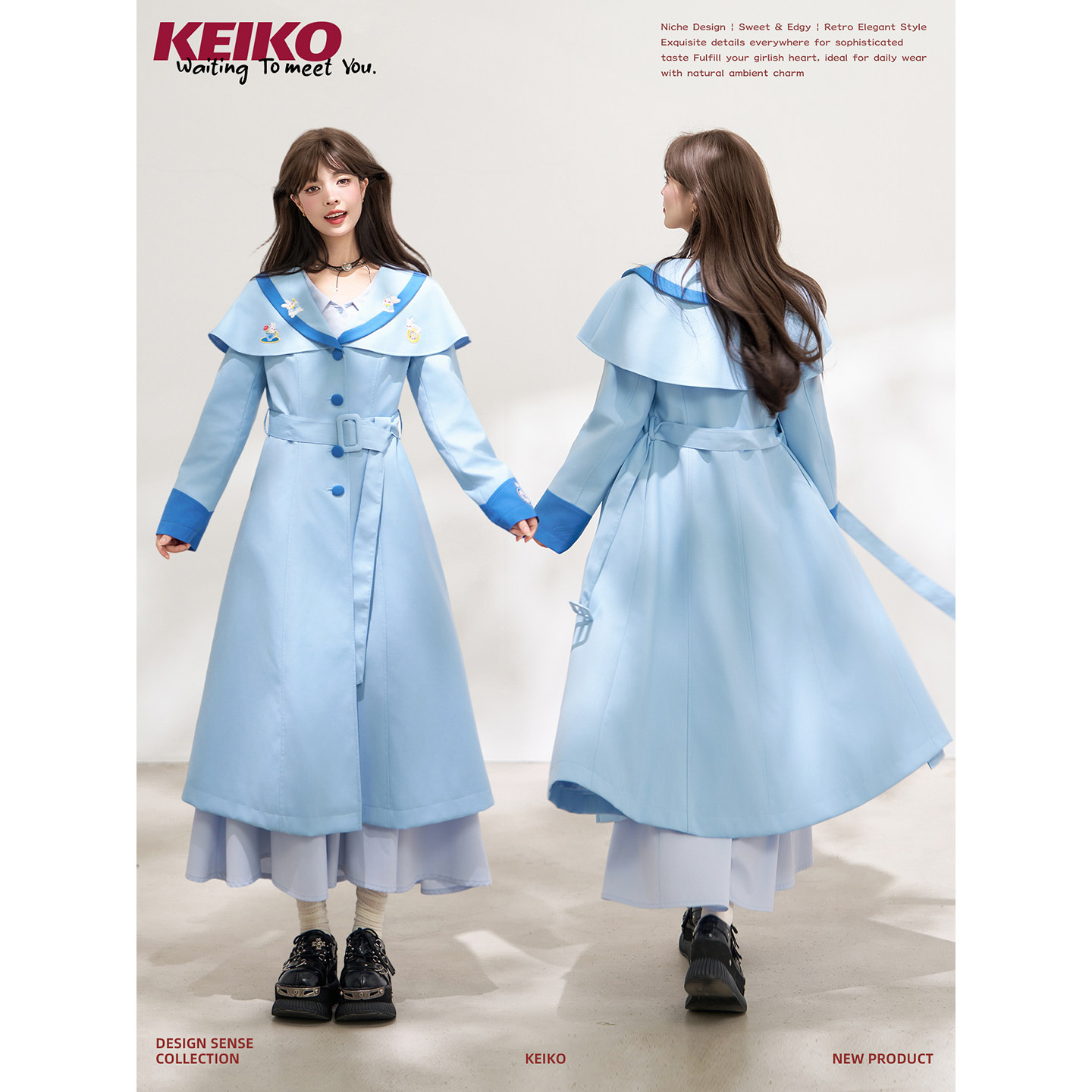 KEIKO魔法少女斗篷型风衣外套