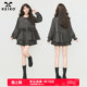 娃娃领衬衫 春季 两件套 智性少女感穿搭立体花饰上衣短裙套装 KEIKO