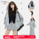 两件套装 KEIKO 卫裤 韩系外套开衫 编织带饰灰色连帽卫衣女26春季