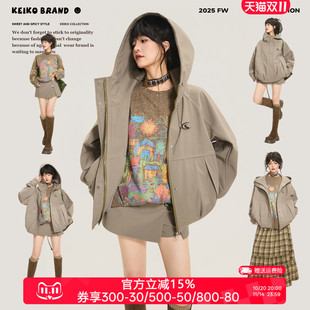 复古机能风夹克外套秋季 美式 轻户外廓形连帽防风风衣 防水 KEIKO