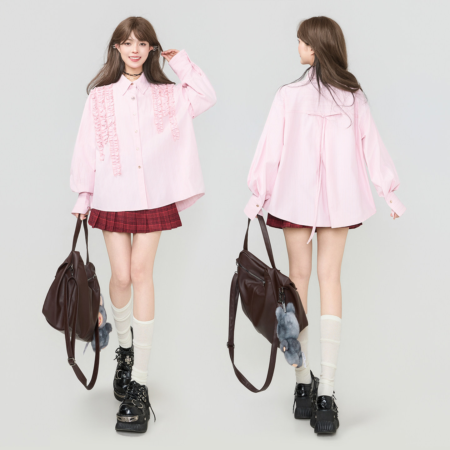 KEIKO 1月22日 20:00上新 木耳花边粉色长袖衬衫,女装/女士精品,衬衫,淘宝优惠券,粉丝福利购,淘宝优惠卷