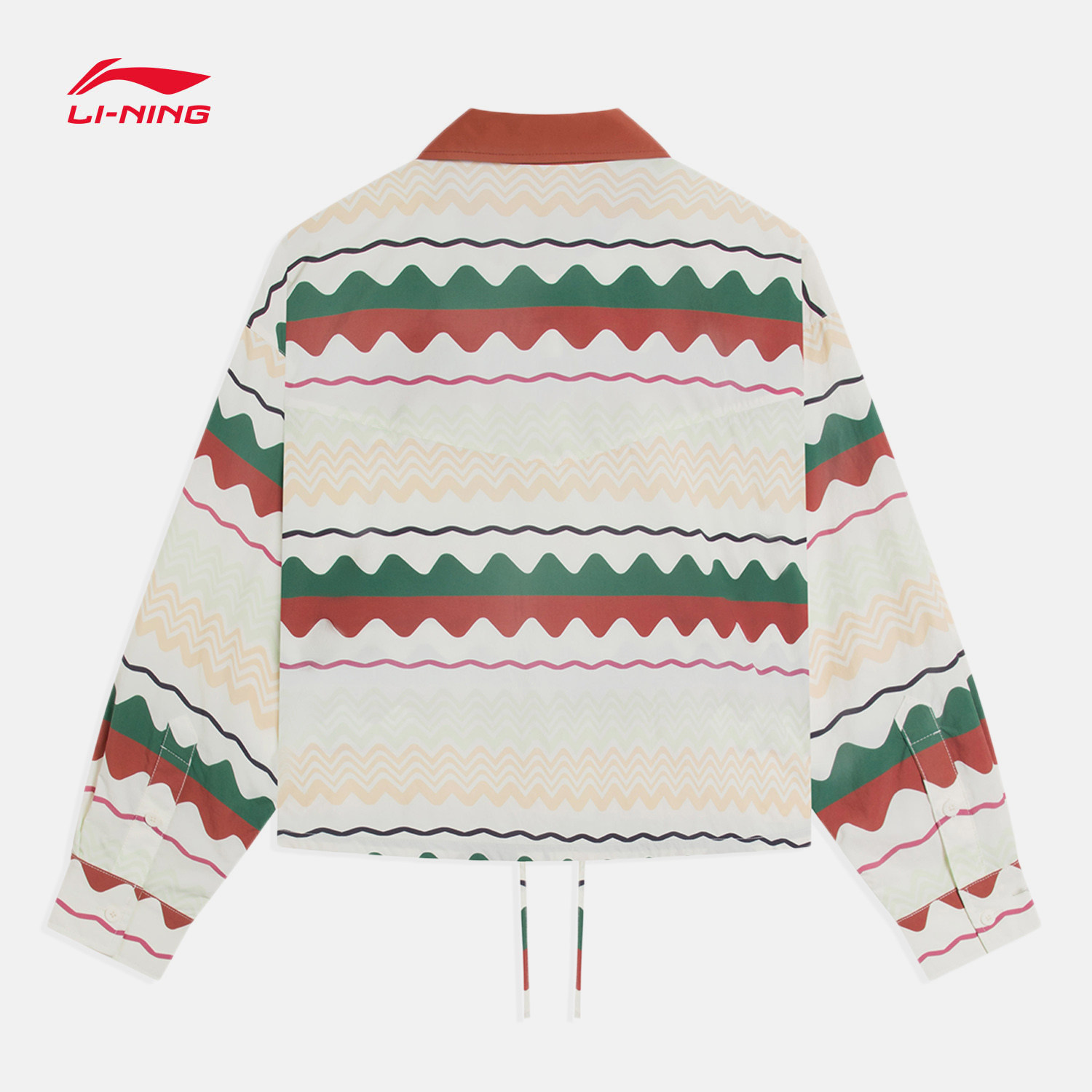 리 닝 윈드 브레이커 여성 스포츠 트렌드 시리즈 멋진 꽃 가디건 긴팔 느슨한 가을 운동복 AFDS930