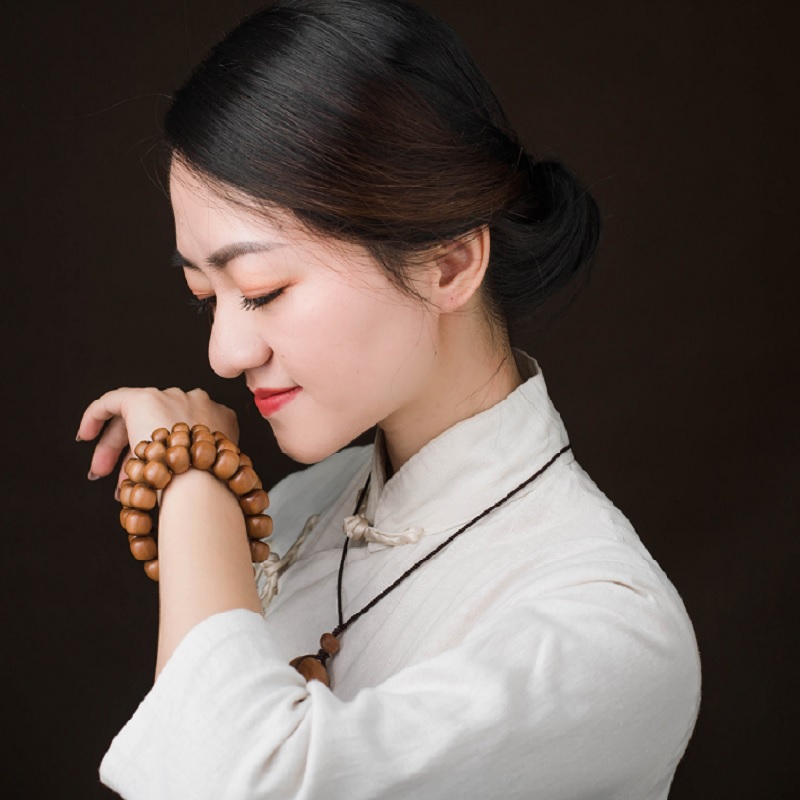老山檀香老型珠算盘珠男女手链老型佛珠 情侣单圈桶珠手钏女男