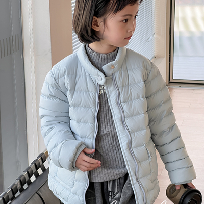 儿童羽绒服2025新款女童轻薄短款洋气男童冬装轻便外套校服神器潮