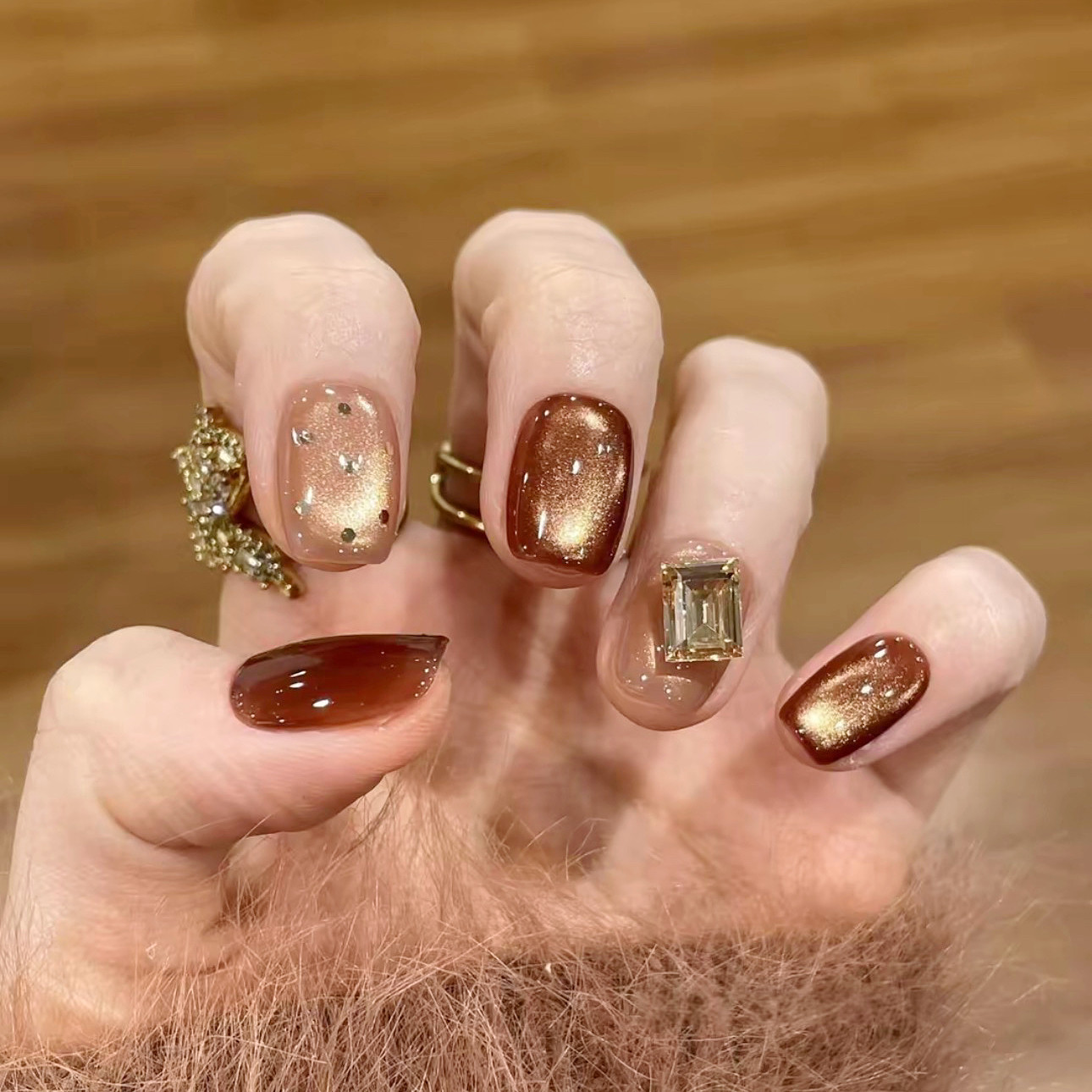 【榛果可可】秋冬百搭波点爆闪玻璃珠猫眼纯手工穿戴甲,彩妆/香水/美妆工具,穿戴甲/甲片,淘宝优惠券,粉丝福利购,淘宝优惠卷