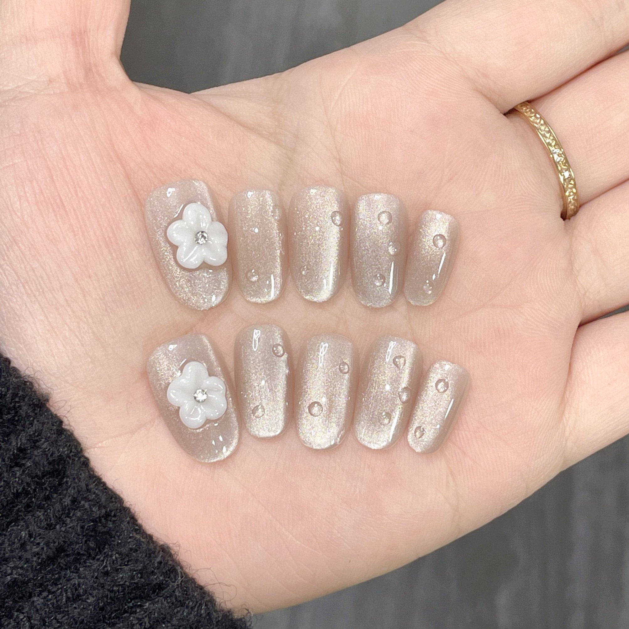 【捏捏花】猫眼纯手工穿戴甲捏花美甲贴片可拆卸穿戴式,彩妆/香水/美妆工具,穿戴甲/甲片,淘宝优惠券,粉丝福利购,淘宝优惠卷