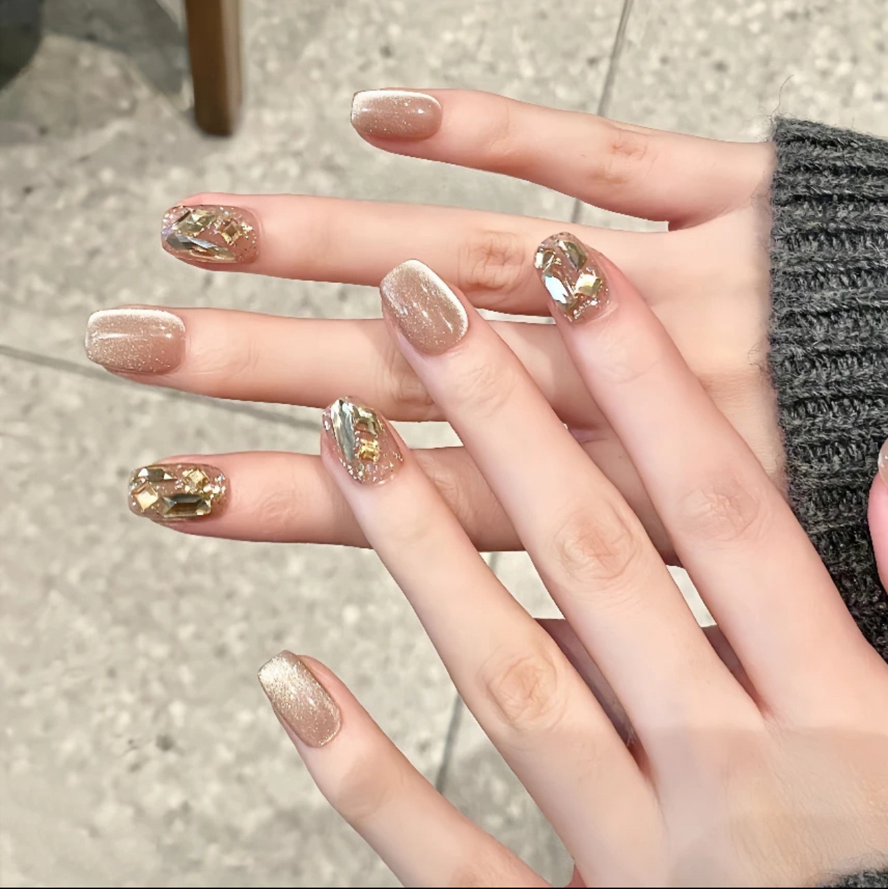 【10片装穿戴甲】高级显白秋冬棕猫眼百搭显白气质穿戴甲,彩妆/香水/美妆工具,穿戴甲/甲片,淘宝优惠券,粉丝福利购,淘宝优惠卷