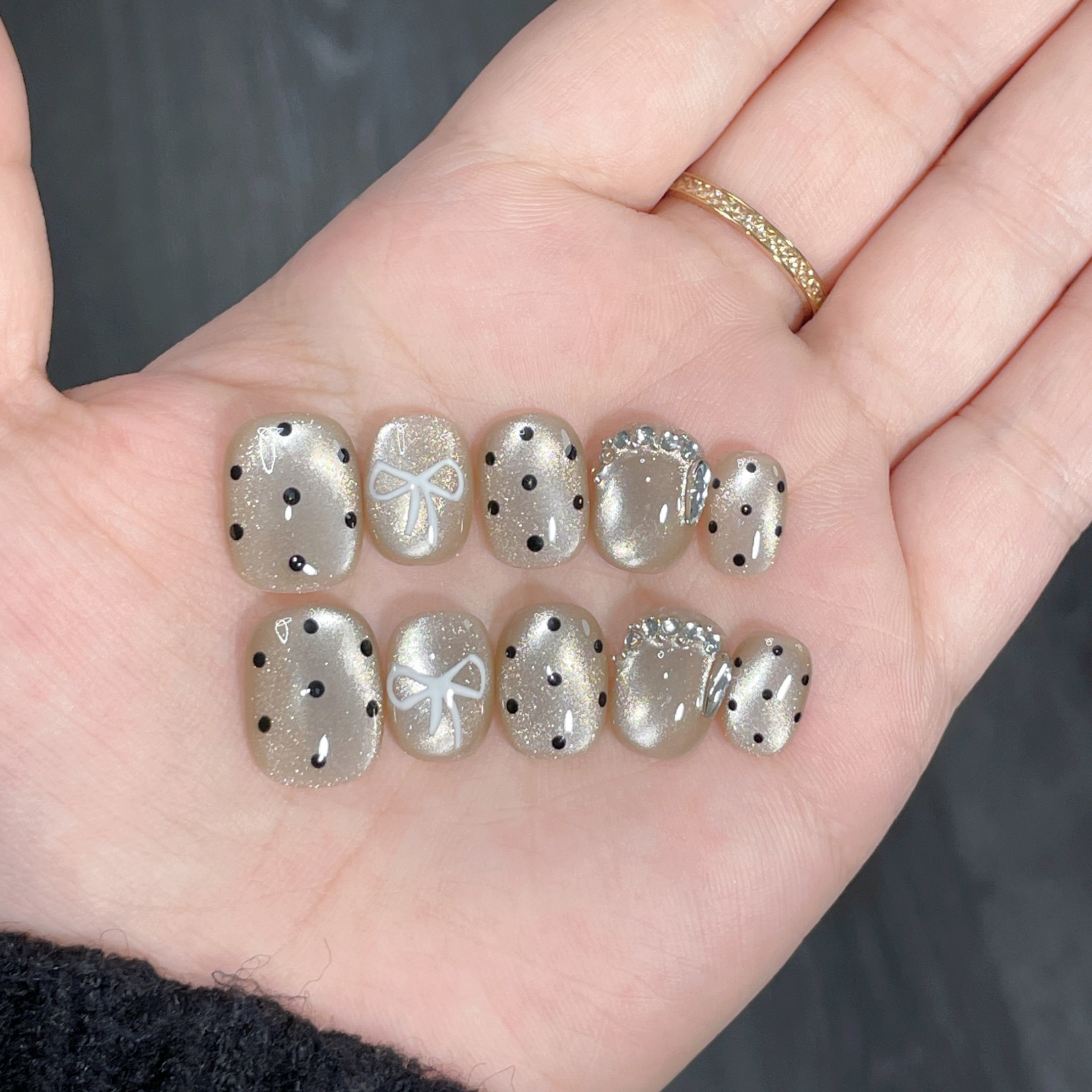 【赫本风】纯手工轻奢设计穿戴甲蝴蝶钻波点猫眼超闪穿戴式美,彩妆/香水/美妆工具,穿戴甲/甲片,淘宝优惠券,粉丝福利购,淘宝优惠卷