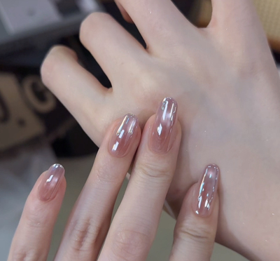 【紫晨凝露】紫色电镀极光猫眼日常短款穿戴甲显白高级感甲片04