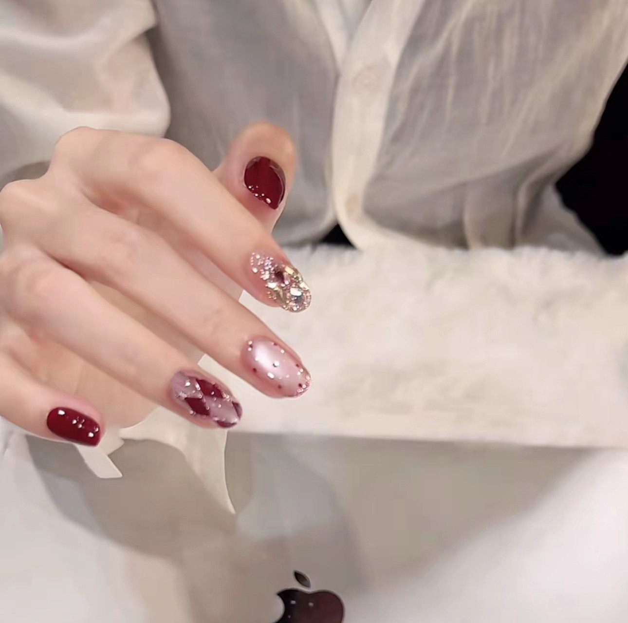 【乌梅菱格】秋冬猫眼纯手工穿戴甲美甲贴片可拆卸穿戴甲,彩妆/香水/美妆工具,穿戴甲/甲片,淘宝优惠券,粉丝福利购,淘宝优惠卷