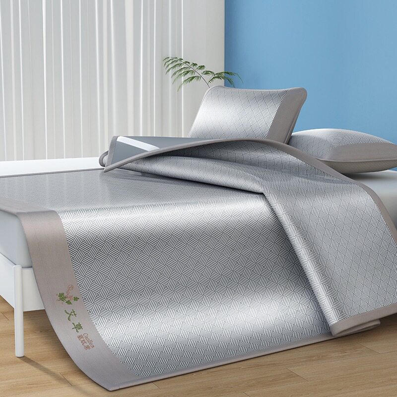 2026夏季艾草凉席冰丝席可水洗软席1.8双人席抖音爆款可代发夏季