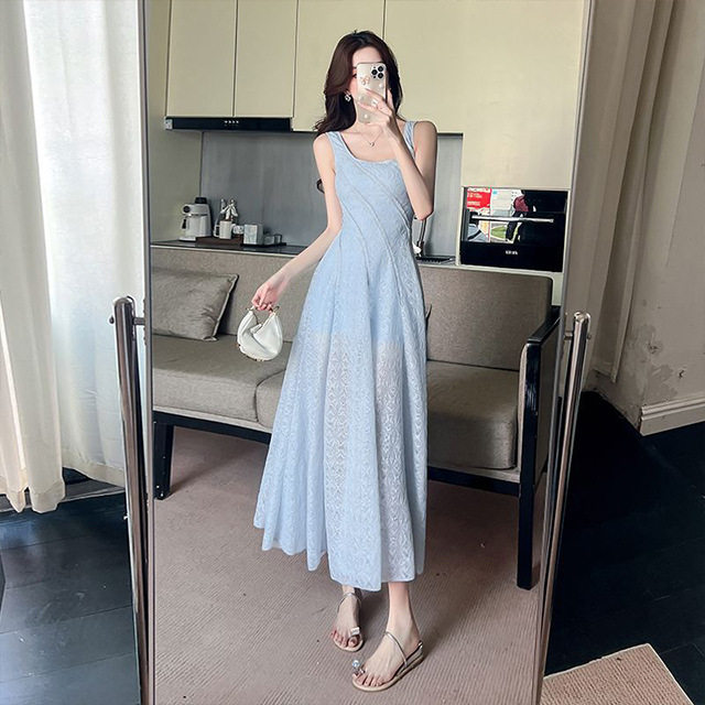 法式甜美蕾丝吊带连衣裙女装2026