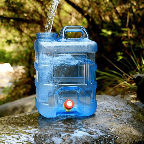 车载水桶旅行储水桶耐高温水桶家用户外塑料饮水箱方形带龙头手提