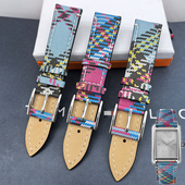 Vivienne Westwood西太后表带彩色格纹真皮20MM通用女士手表配件