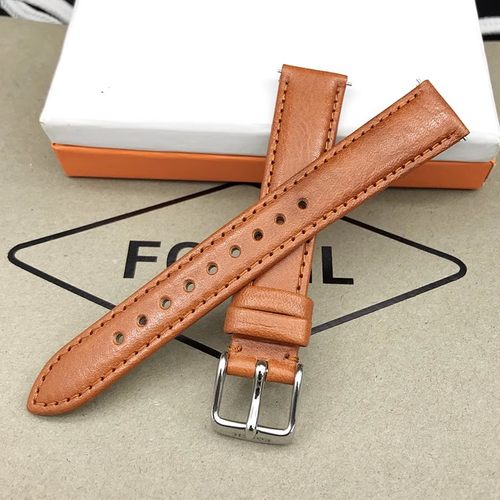 FOSSIL真皮表带棕色16MM通用
