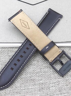 FOSSIL真皮表带啡黑色22MM通用针扣快拆适配FS5088男士手表配件