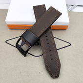 FOSSIL真皮表带复古啡22MM通用偏厚适合FS4656FS4682FS5586手表