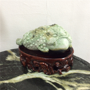 独玉南阳玉独山玉招财摆件金蟾摆件天然玉石摆件门店招财聚财摆件